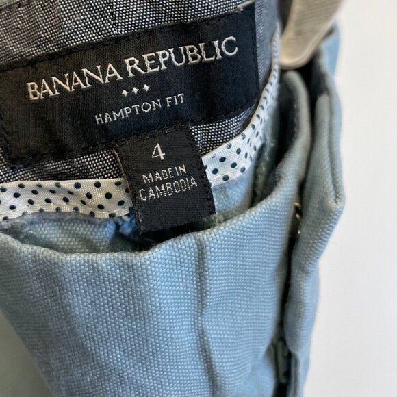 Banana Republic Hampton Fit soft teal blue cropped ankle trouser pants womens 4 - Picture 3 of 7
